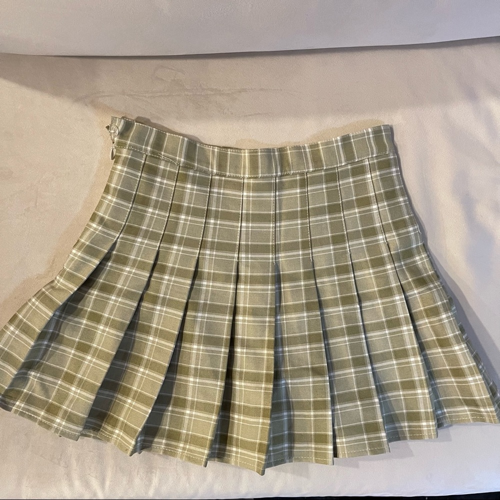 Green Plaid Skort